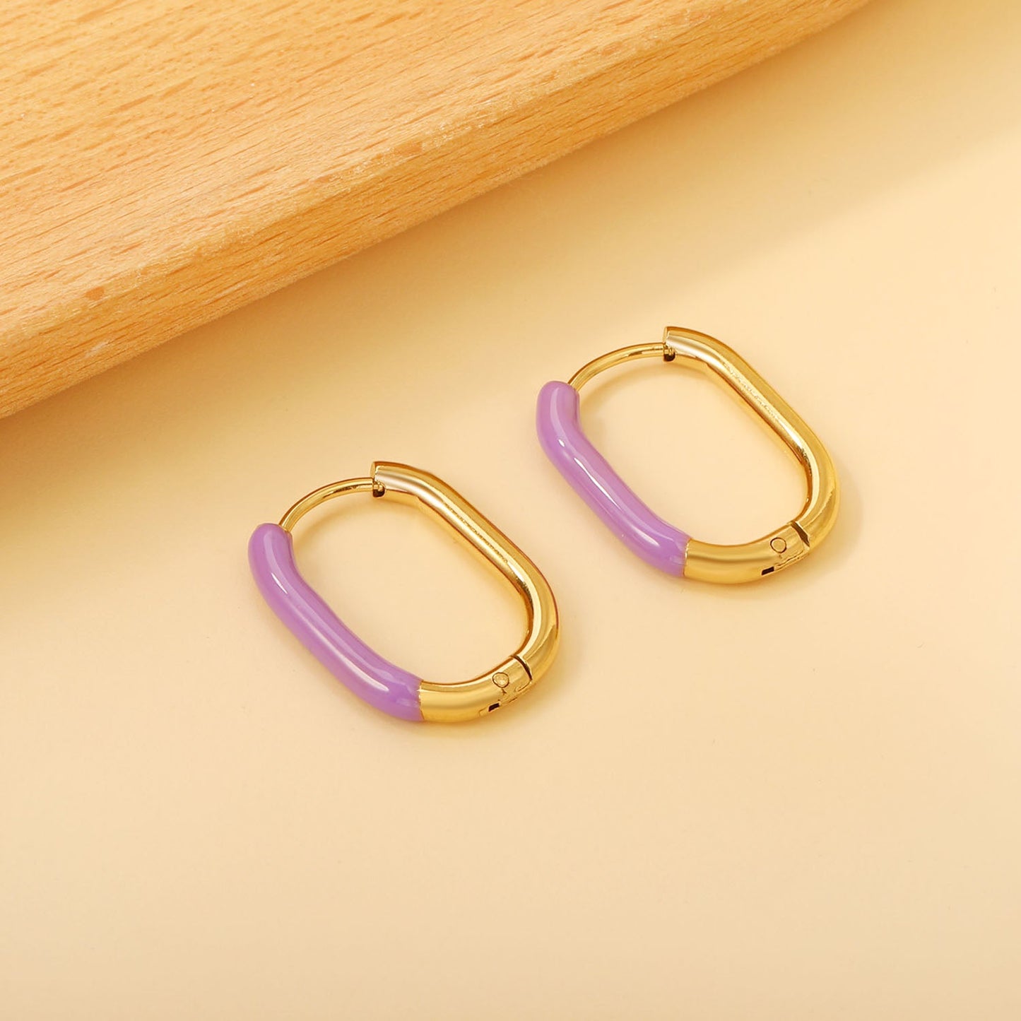 U-Shape Single White/Black/Purple/Pink/Lake Blue Drop Earrings 15.7*20.7*2.5mm asonjewelry