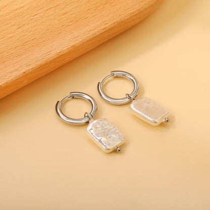 2.7x17.2mm Round with Shaped White Pearls 11*14.6mm Earrings asonjewelry