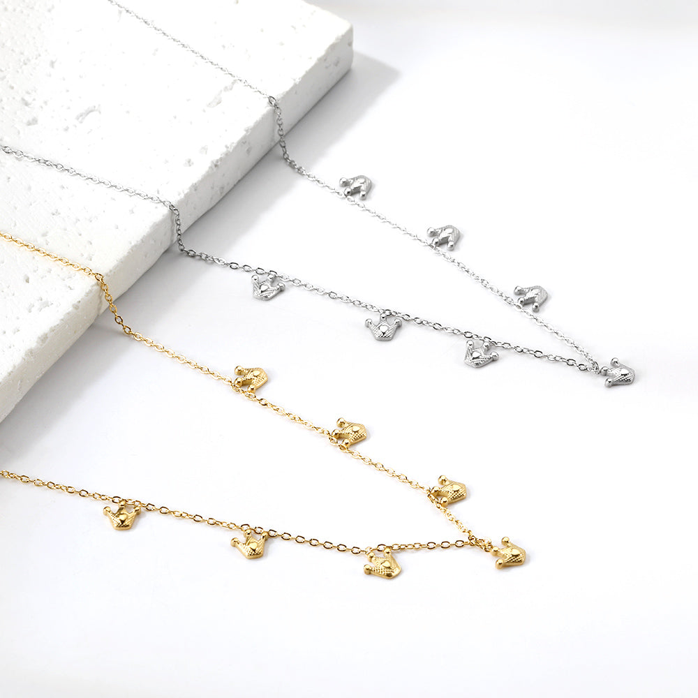 4 Different necklaces shell + cherry + crown + red dragonfly asonjewelry