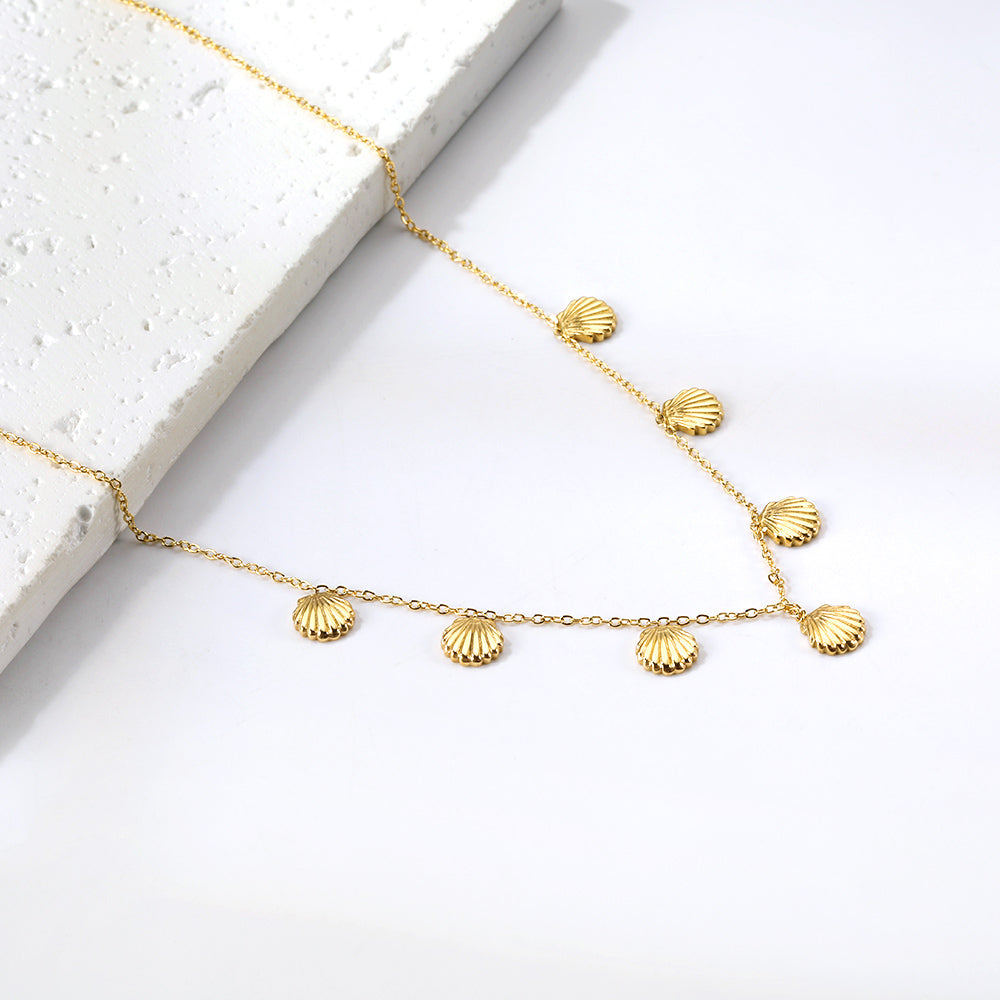 4 Different necklaces shell + cherry + crown + red dragonfly asonjewelry