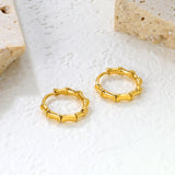 14*13.4mm glossy bamboo earrings gold color