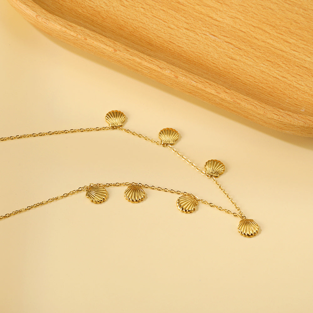 4 Different necklaces shell + cherry + crown + red dragonfly asonjewelry