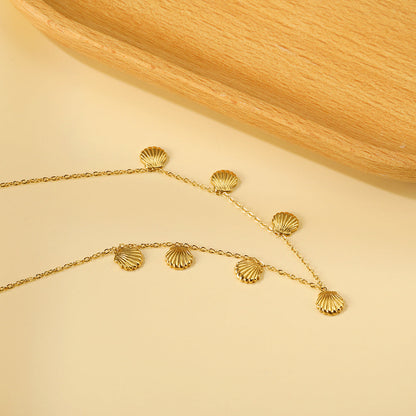 4 Different necklaces shell + cherry + crown + red dragonfly asonjewelry