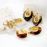 24*27.2mm U-shaped white/transparent black/amber resin ear cuffs gold color