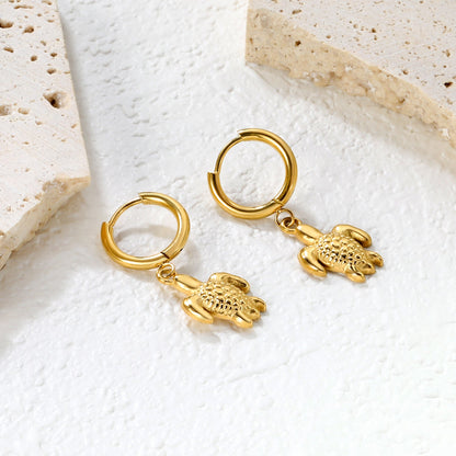 2.0*Inside 10mm earring+12*15mm sea turtle accessories earrings gold color asonjewelry