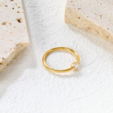 Gold Delicate CZ Open Rings