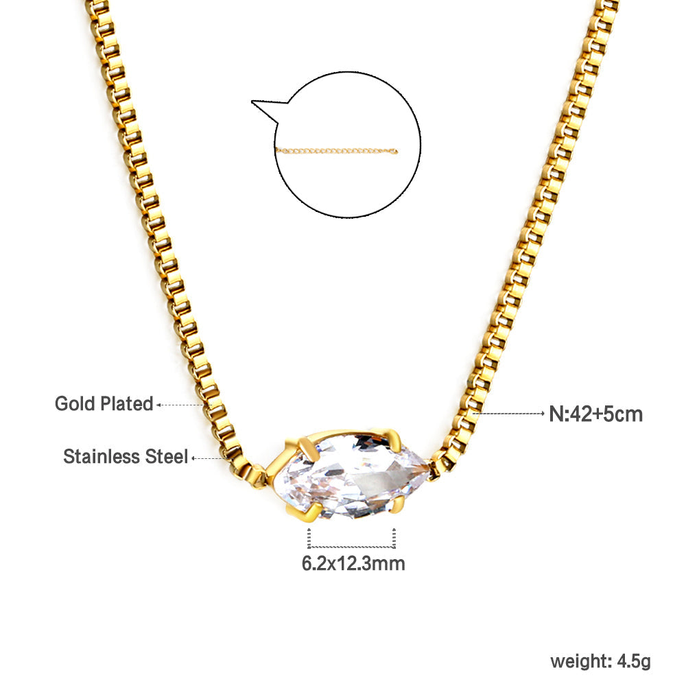2024 New year 12 different colors diamond pendant necklace 42+5cm asonjewelry