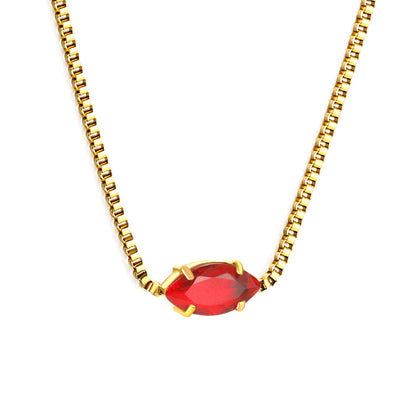 2024 New year 12 different colors diamond pendant necklace 42+5cm asonjewelry