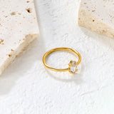 Gold Delicate CZ Open Rings