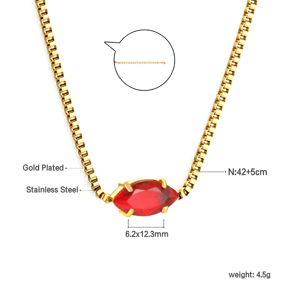 2024 New year 12 different colors diamond pendant necklace 42+5cm asonjewelry