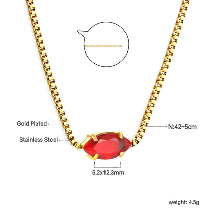 2024 New year 12 different colors diamond pendant necklace 42+5cm asonjewelry