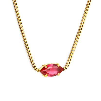 2024 New year 12 different colors diamond pendant necklace 42+5cm asonjewelry