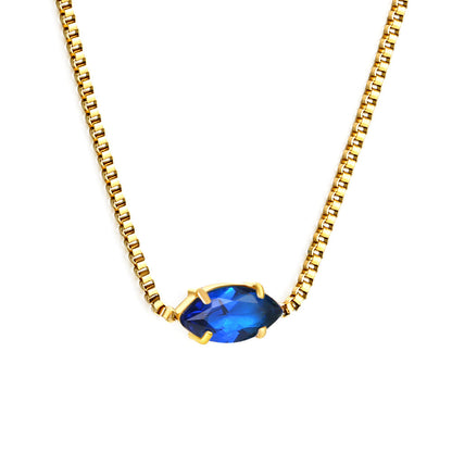 2024 New year 12 different colors diamond pendant necklace 42+5cm asonjewelry