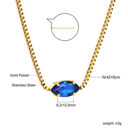 2024 New year 12 different colors diamond pendant necklace 42+5cm asonjewelry