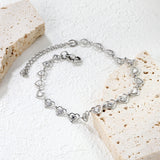 7.4 x 6mm heart-shaped accessory, 20+5cm, bracelet, steel color/gold color