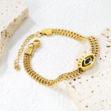 16.5 x 10.7mm Eye Pendant, 5.4mm wide x 17+5cm Bracelet, Gold