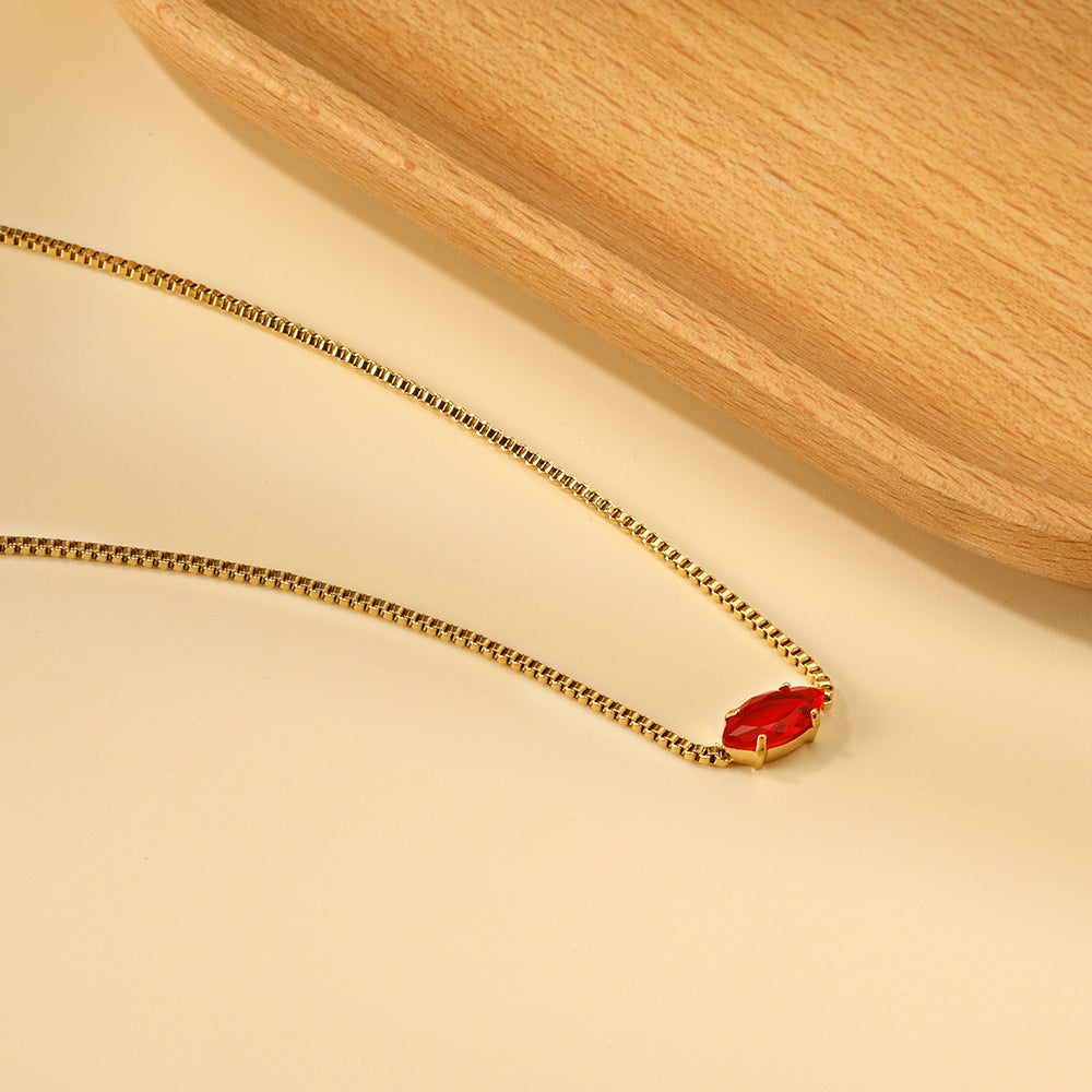 2024 New year 12 different colors diamond pendant necklace 42+5cm asonjewelry