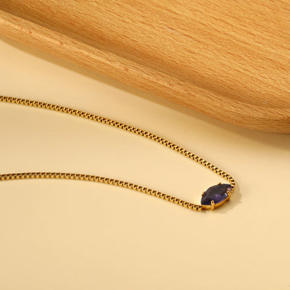 2024 New year 12 different colors diamond pendant necklace 42+5cm asonjewelry