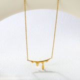 15x30mm teardrop pendant 1.2 cross chain 43+5cm+6mm round tag necklace, gold