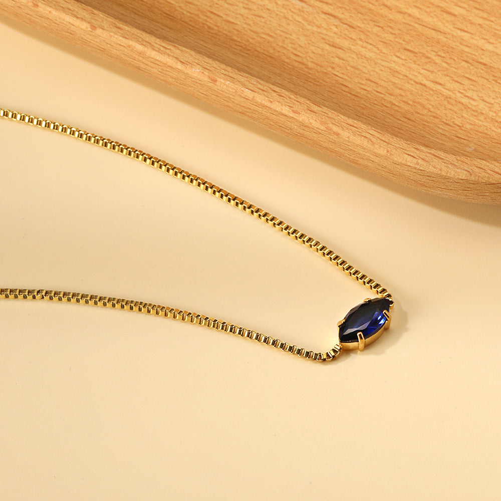 2024 New year 12 different colors diamond pendant necklace 42+5cm asonjewelry