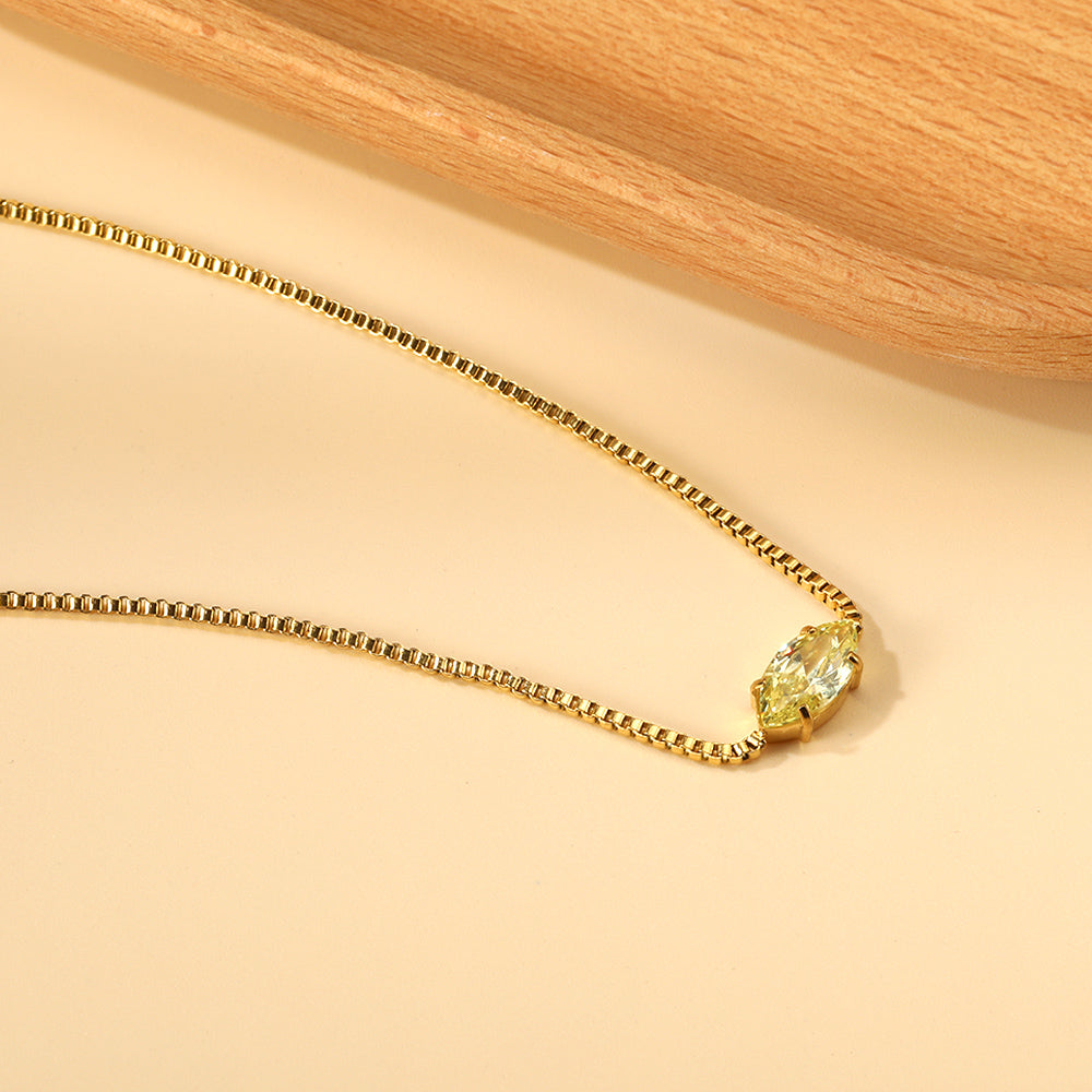 2024 New year 12 different colors diamond pendant necklace 42+5cm asonjewelry