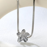 30.2 x 32.2mm large flower pendant with 4mm wide snake bone chain, 45+5cm necklace, steel color/gold color
