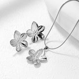 Petal Set Steel/Gold Earring: 31x33mm Pendant: 30.9x32.2mm 1.2mm Snake Bone Chain 40+5cm