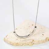 Wire 3*width 32*height 16.3mm flat U-shaped pendant necklace 40+5cm steel color/golden color