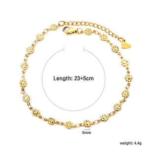 5mm Flower Accessory Anklet 23+5cm