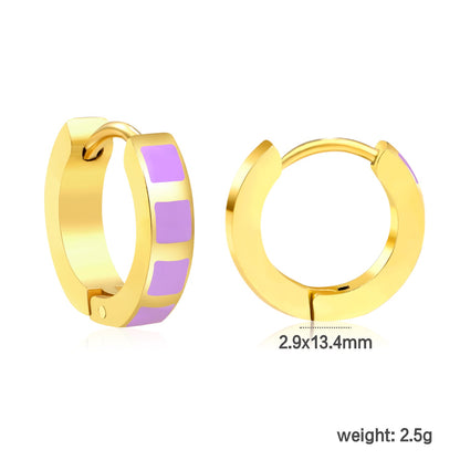 2.9*13.4mm spherical ear clips black oil/purple/pink gold color asonjewelry