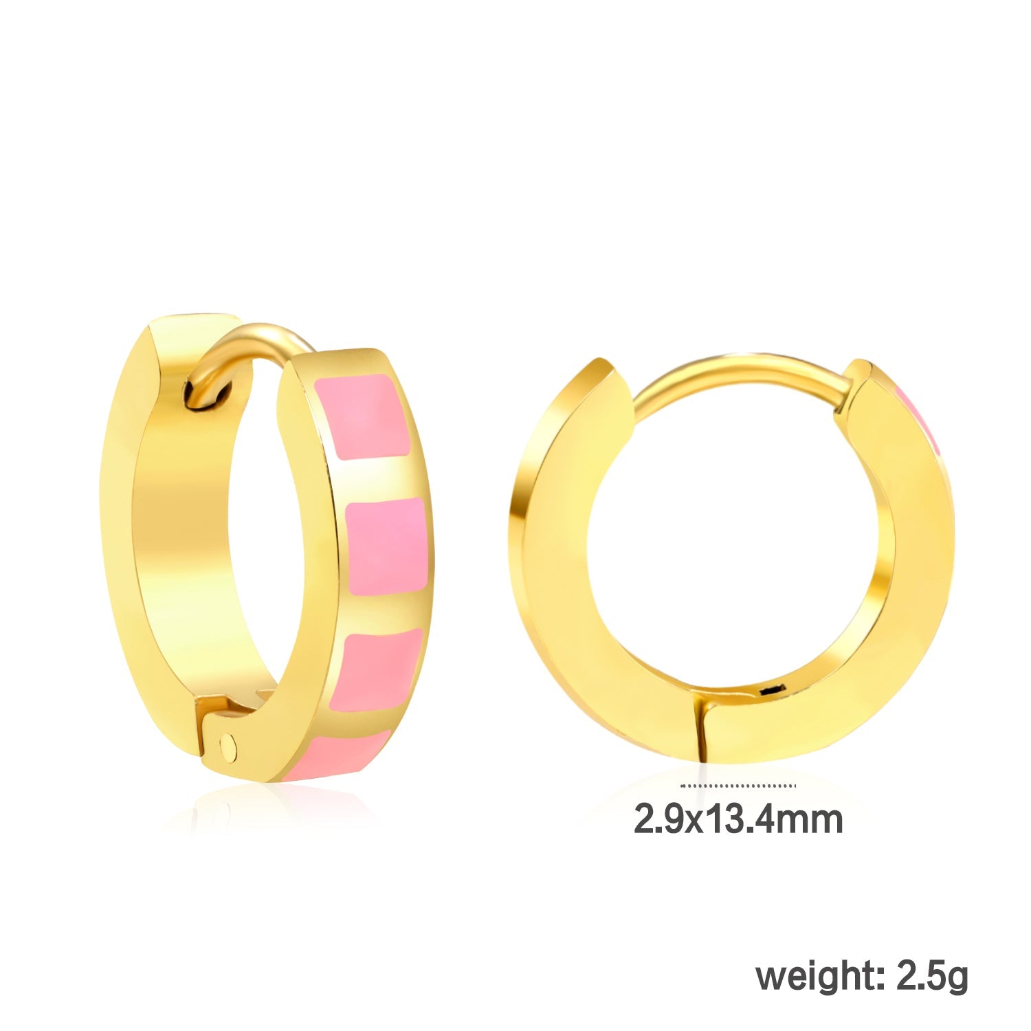 2.9*13.4mm spherical ear clips black oil/purple/pink gold color asonjewelry