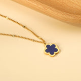 2024 Año Nuevo Forma de flor de melocotón con collar con colgante de concha blanca 45 + 5 cm