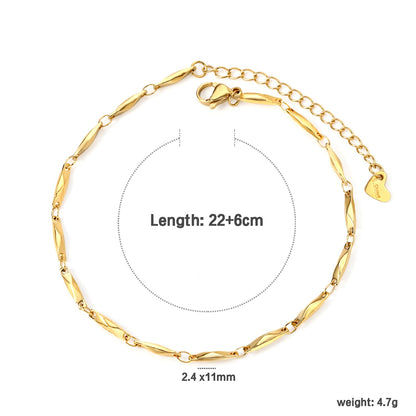 2.4*11mm long dumpling accessories anklet 22+6cm asonjewelry