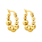 17.3 x 17.9mm large round pearl earrings, steel color/gold color