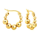 17.3 x 17.9mm large round pearl earrings, steel color/gold color
