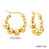 17.3 x 17.9mm large round pearl earrings, steel color/gold color