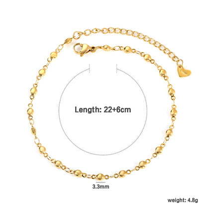 3.3mm Bean Accessories Anklet 22+6cm asonjewelry