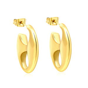 18.8 x 23.7mm open pig nose stud earrings, gold color