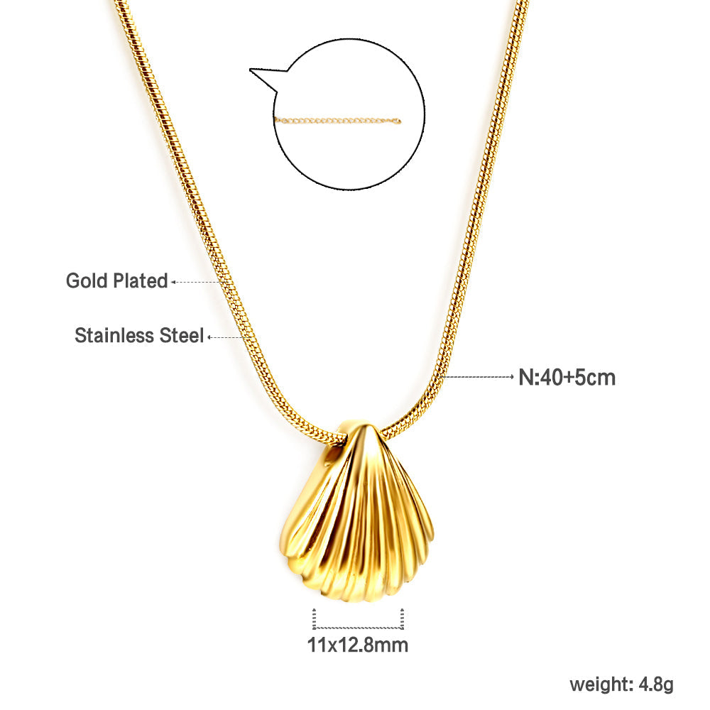 2024 New Year Shell Pendant Necklace 40+5cm asonjewelry