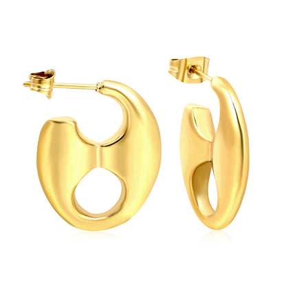 18.8 x 23.7mm open pig nose stud earrings, gold color asonjewelry