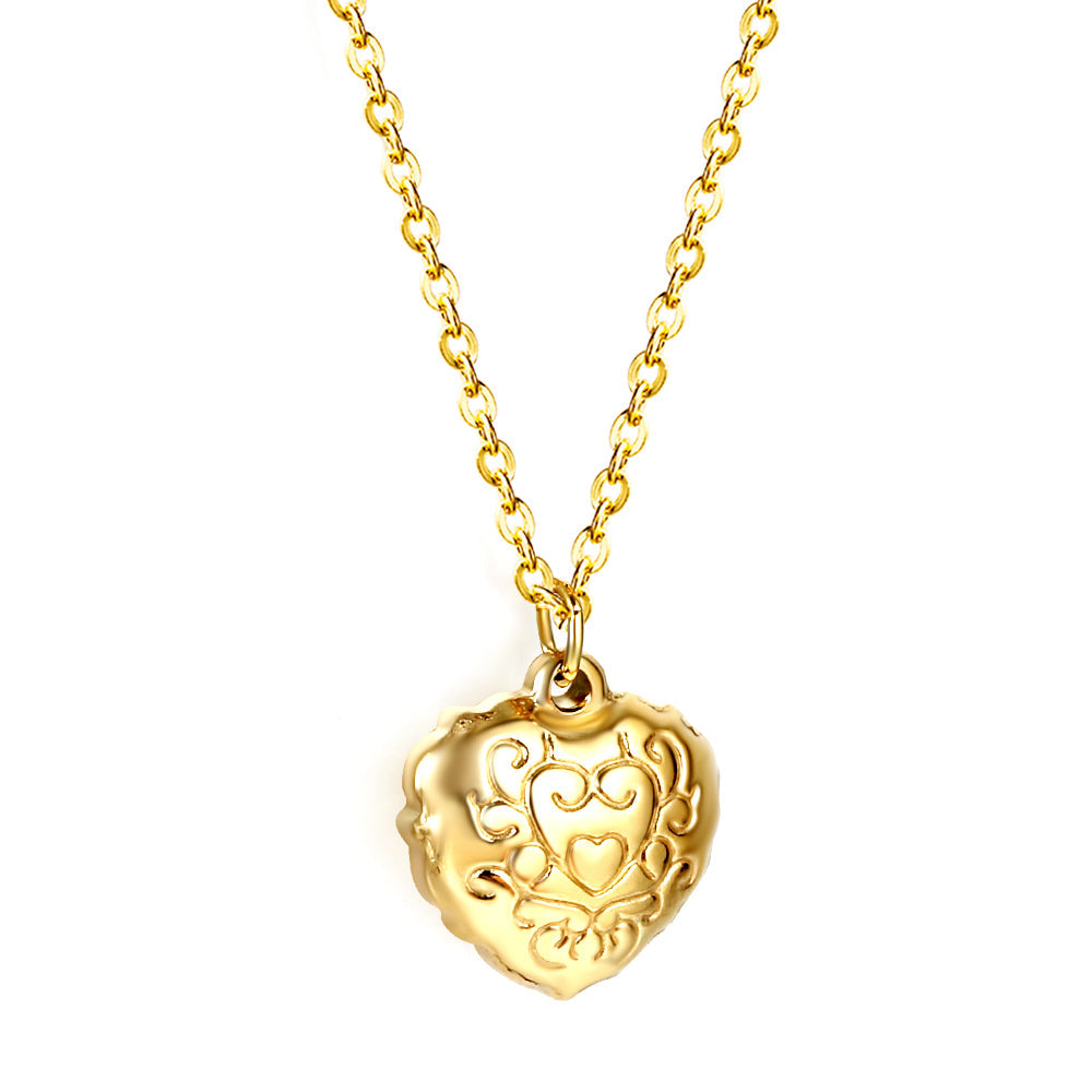 Heart with White Shell Pendant Necklace 39+5cm asonjewelry