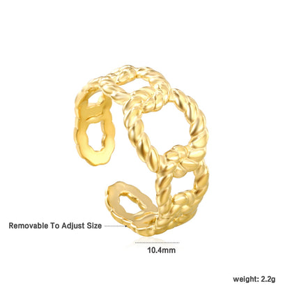 5.6mm Chic Golden Open Ring for Women ¨C Medium-Width Adjustable Band, Sleek & Versatile for Everyday Styling asonjewelry