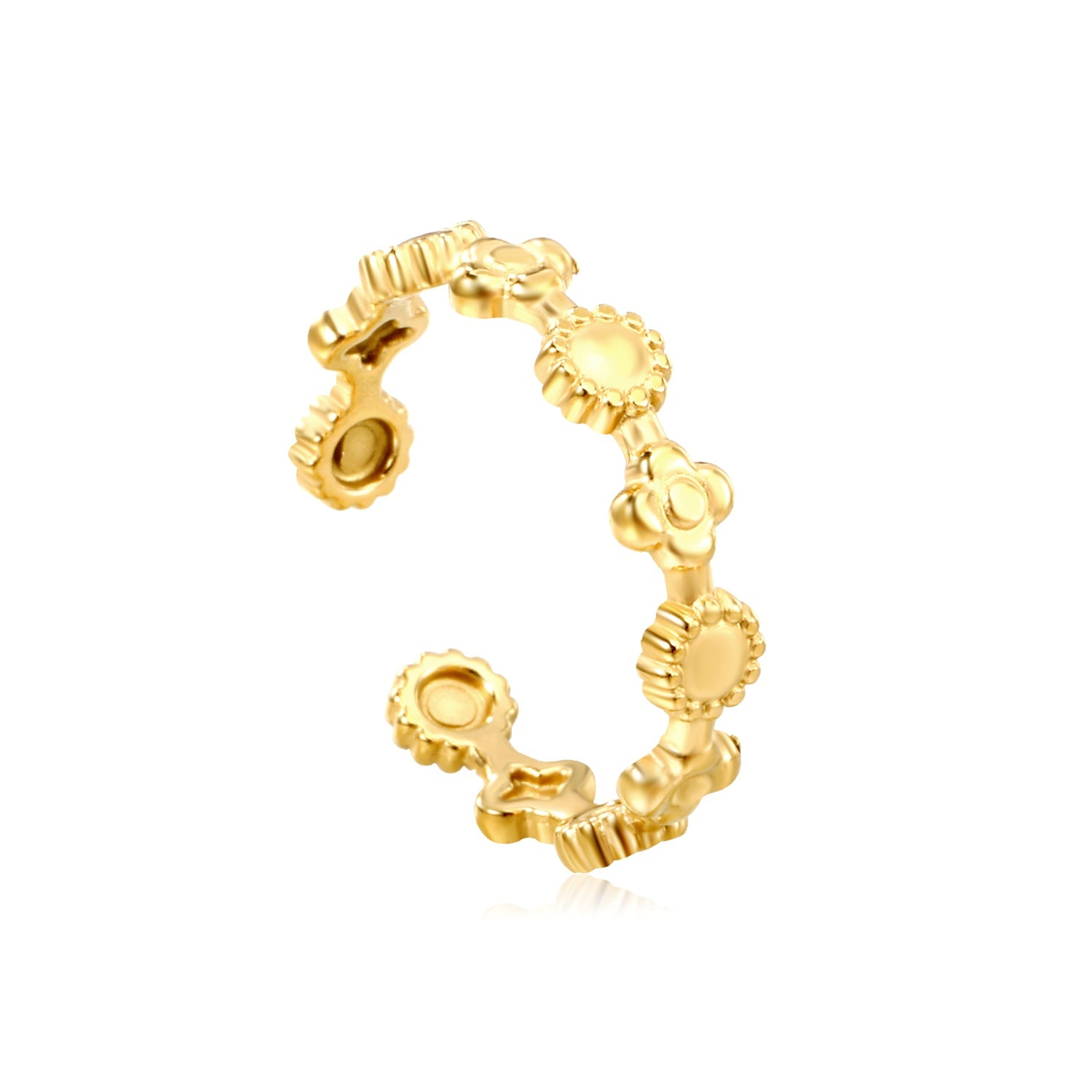 18K Gold - Plated Gear - Stitched Ring asonjewelry