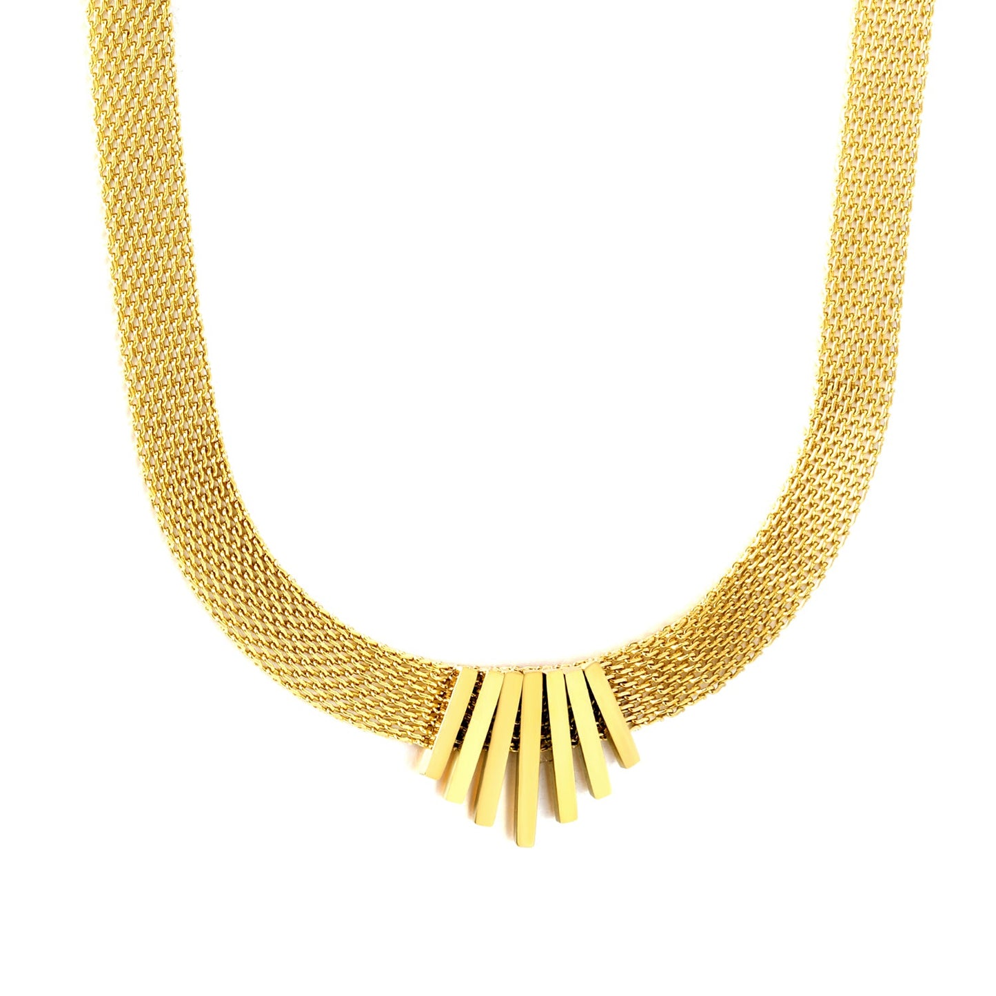 22*18mm black oil drop/golden long and short vertical bar accessories 8mm mesh chain necklace 40+5cm+6mm round plaque gold color asonjewelry