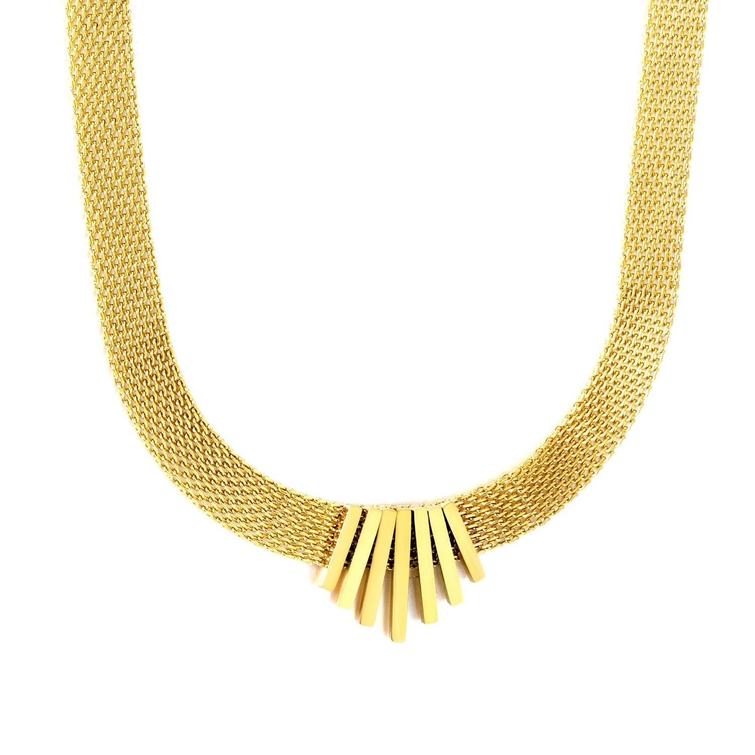 22*18mm black oil drop/golden long and short vertical bar accessories 8mm mesh chain necklace 40+5cm+6mm round plaque gold color asonjewelry