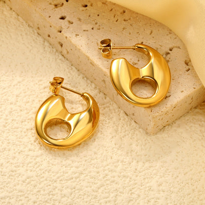 18.8 x 23.7mm open pig nose stud earrings, gold color asonjewelry