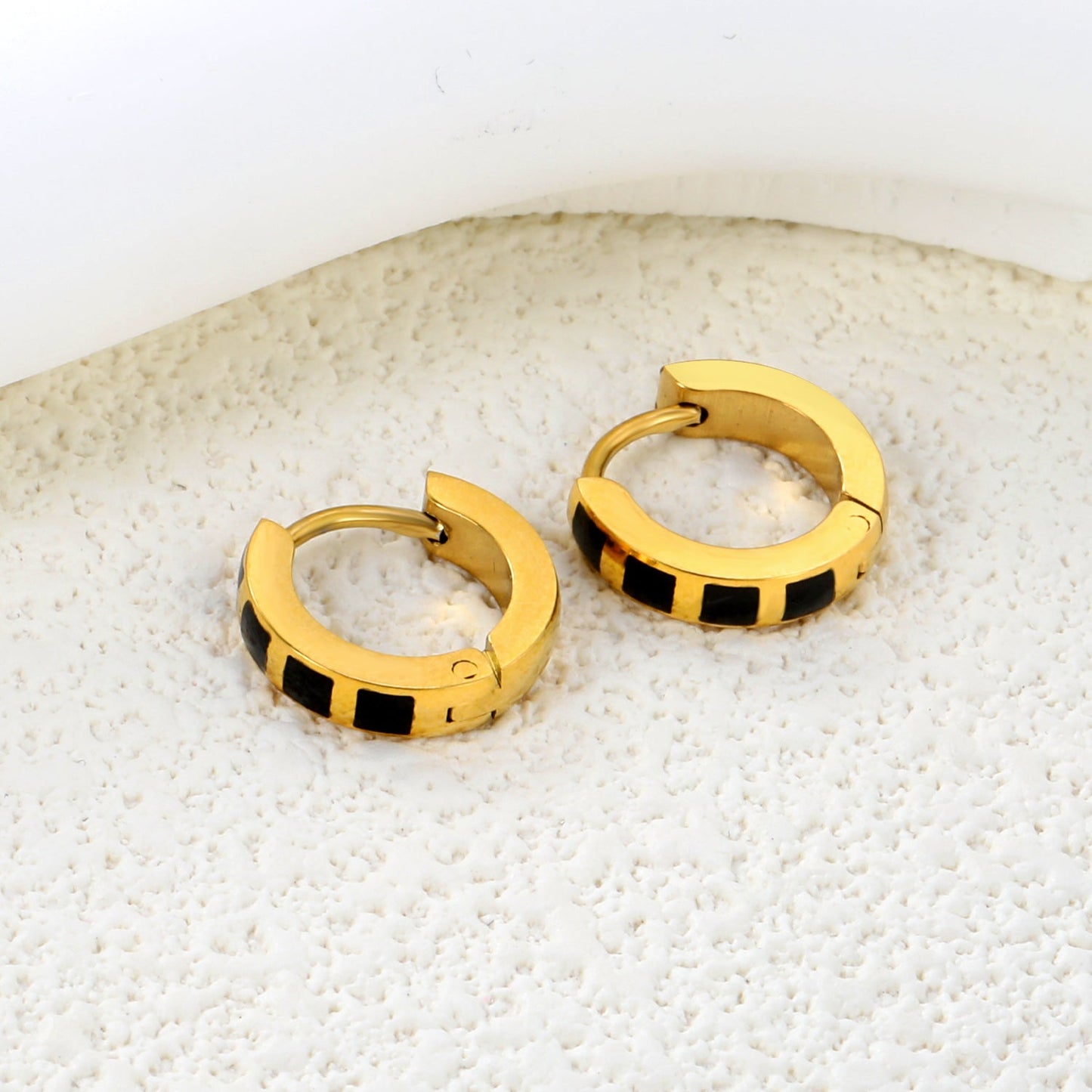 2.9*13.4mm spherical ear clips black oil/purple/pink gold color asonjewelry