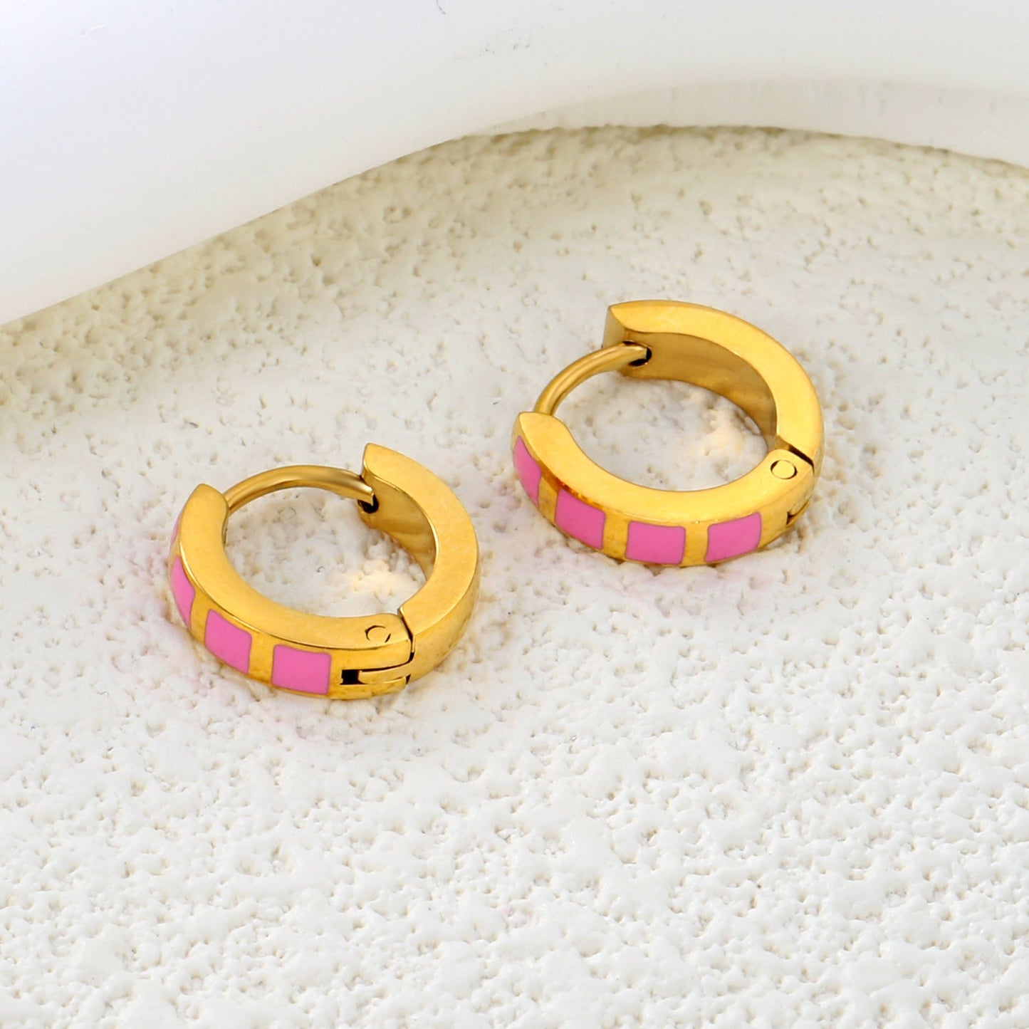 2.9*13.4mm spherical ear clips black oil/purple/pink gold color asonjewelry