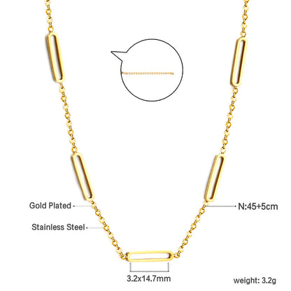 2024 New Year's Day 5 oblong pendant necklace 45+5cm asonjewelry