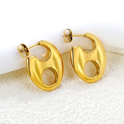 18.8 x 23.7mm open pig nose stud earrings, gold color asonjewelry